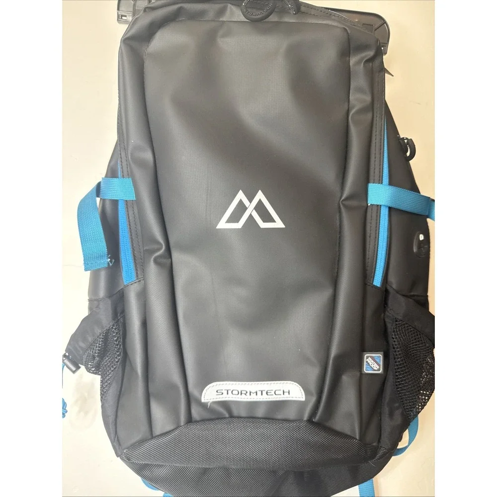 STORMTECH WBP-2 Adult's Deluge Backpack Black Blue Greek Flag Waterproof NWT
